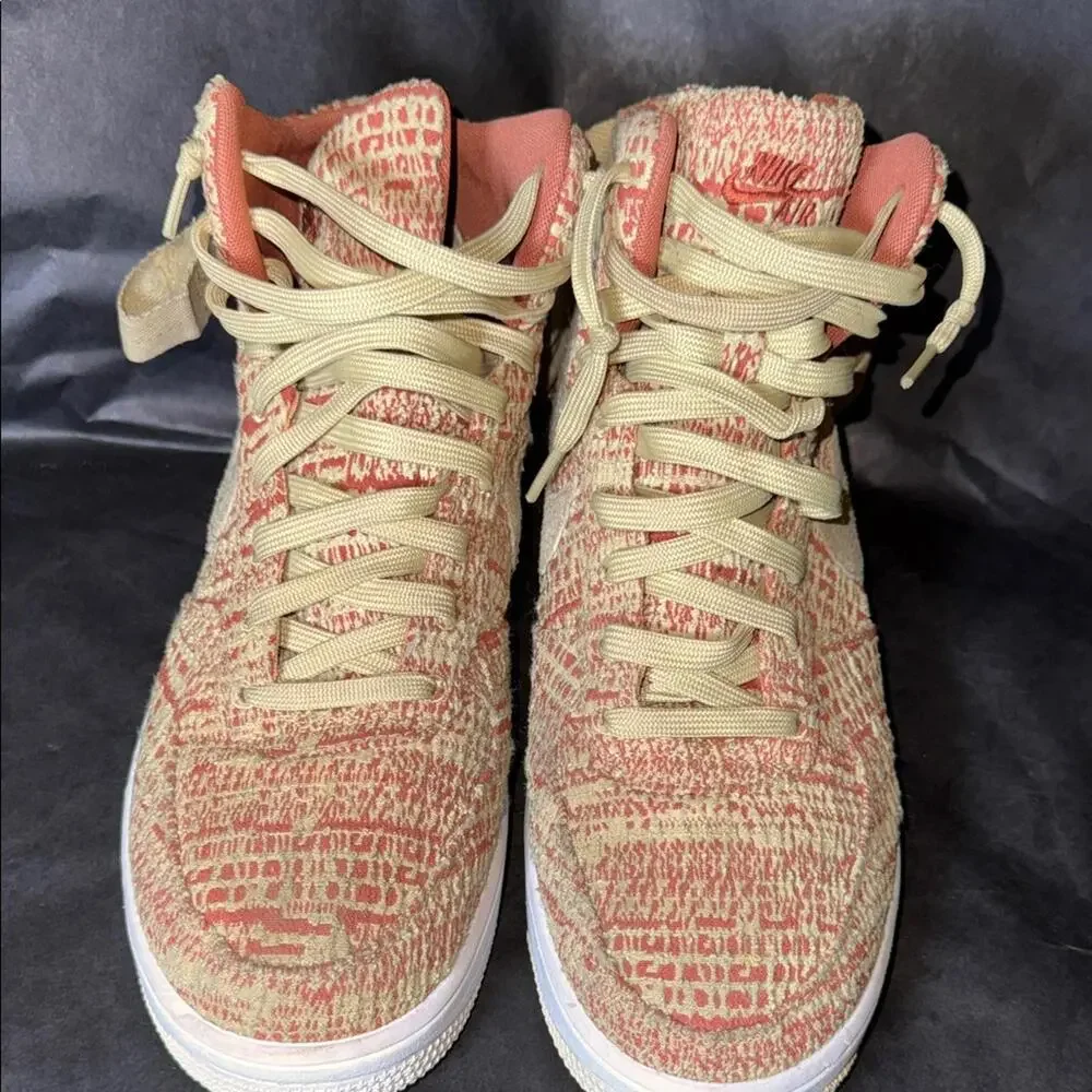 Nike Air Force 1 High Flyknit 2.0 Coral‎ Orange Mens 9.5